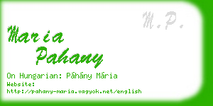 maria pahany business card