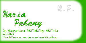 maria pahany business card